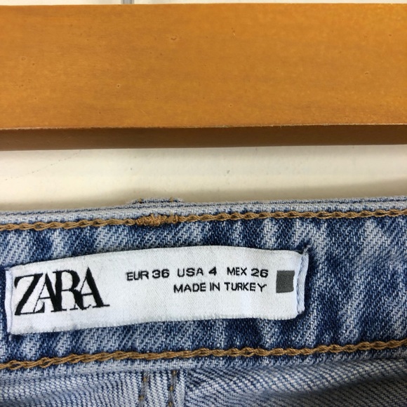 Zara High Rise Straight Leg Jeans Sz 4 - Picture 6 of 9